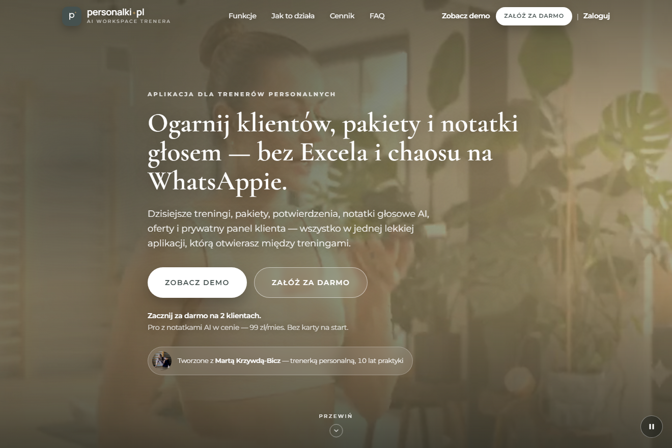 Personalki.pl — aplikacja do organizacji pracy trenera
